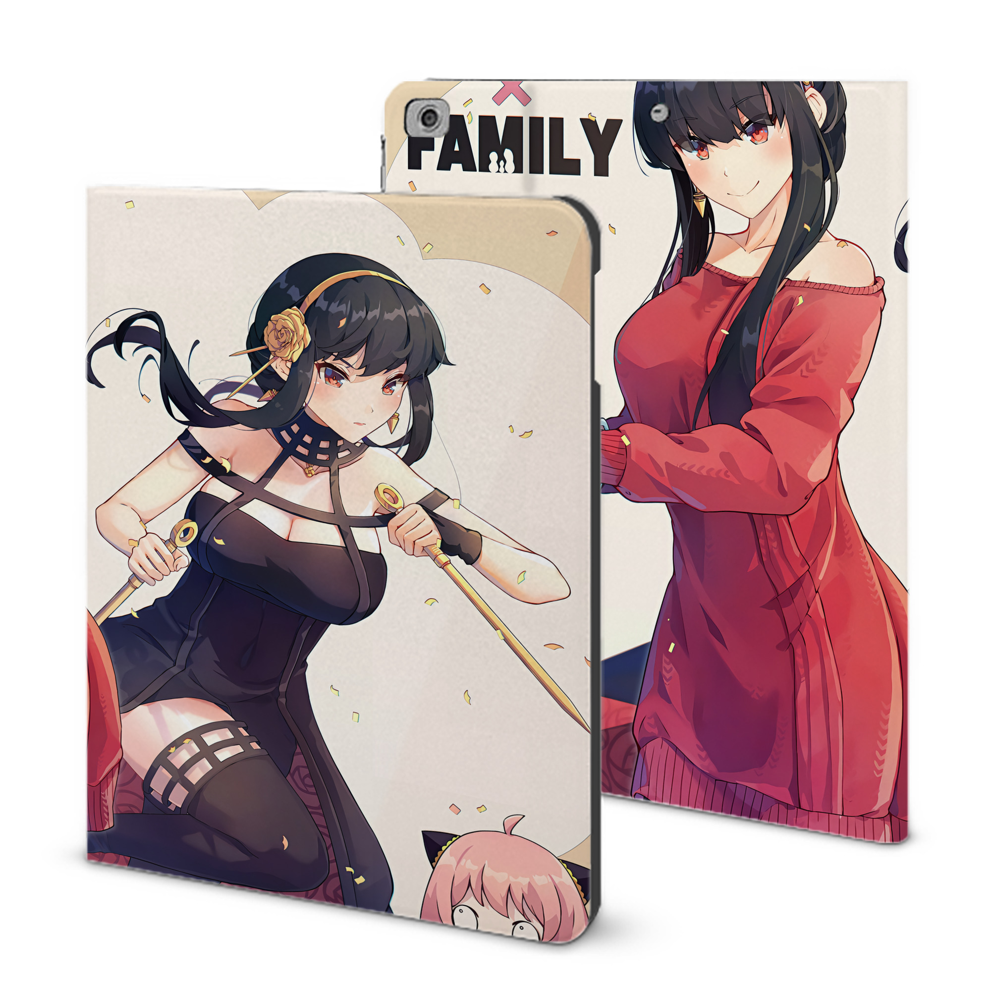 （画像用） SPY×FAMILY间谍家家酒 IPad ケース ブック型 PUレザー TPU 耐衝撃 軽量 薄型 ペン収納なし 全面保護 IPad 各モデル対応